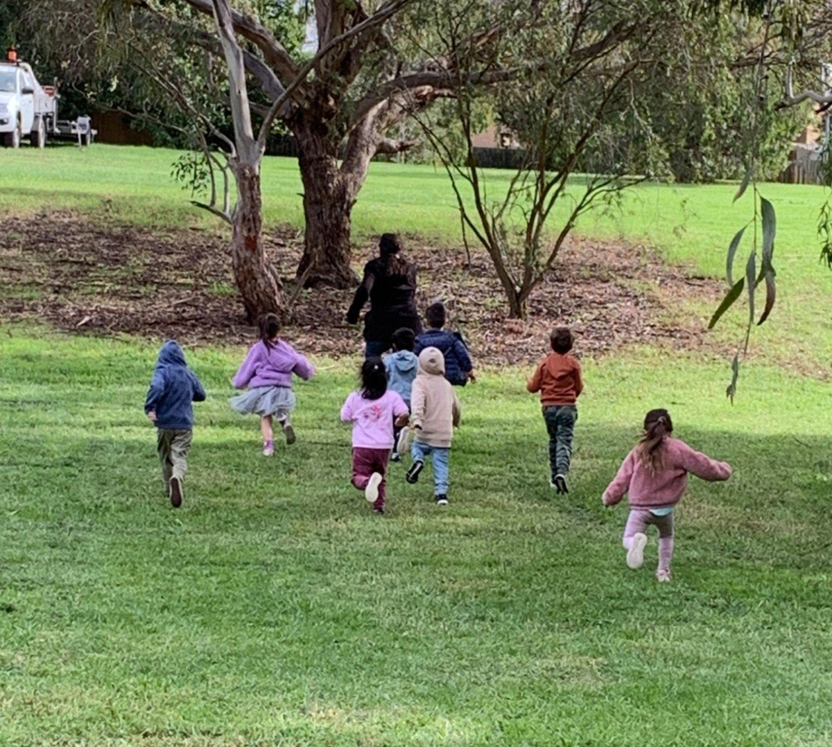 group of children playing at Red Apple bush kinder program